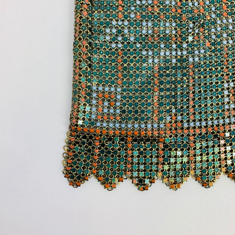 Whiting & Davis Vintage Beaded‎ Mesh Purse Evening Bag Flapper Deco Gold Frame - Picture 4 of 8